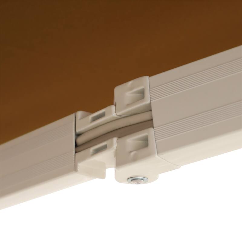 Outsunny 10' x 8' Manual Retractable Sun Shade Patio Awning with UV Protection and Easy Crank Opening, Coffee Brown