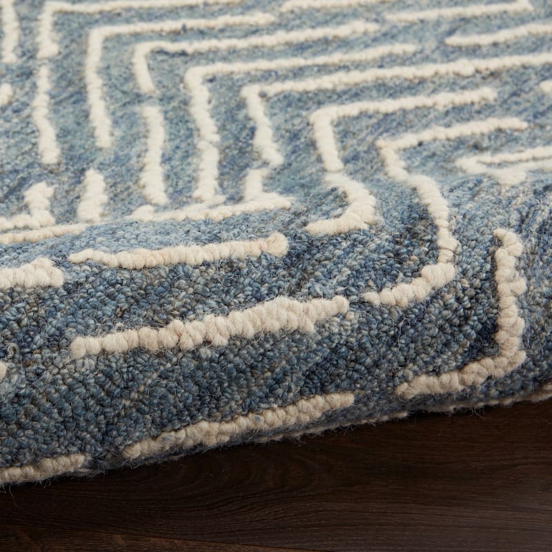 Nourison Vail Textured Herringbone Wool Area Rug