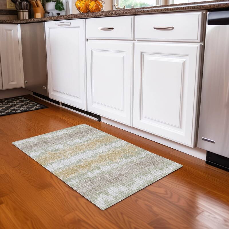 Machine Washable Indoor/ Outdoor Chantille Abstract Ombre Rug