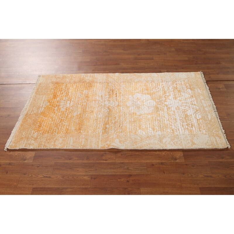 Stripe / Abstract Modern Accent Rug Handmade Wool Carpet - 2'8"x 4'10"