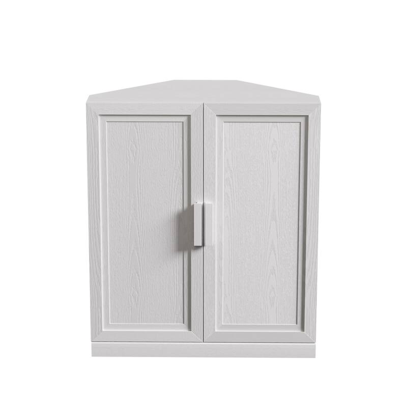 Corner Cabinet Wooden Corner Storage Organizer Cabinet with Adjustable Shelves