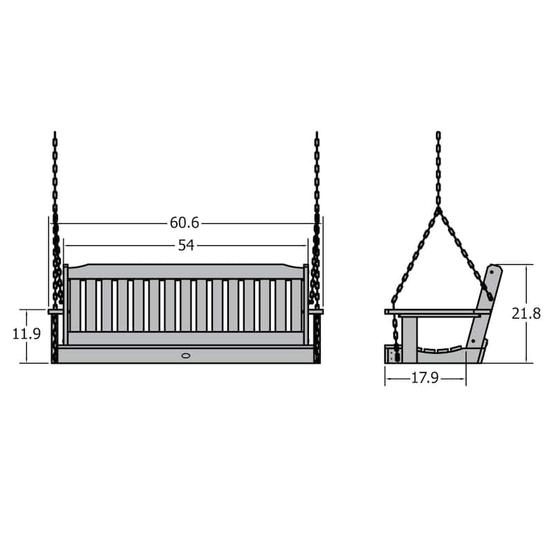 HIGHWOOD Lehigh 5-foot Eco-friendly Synthetic Wood Porch Swing