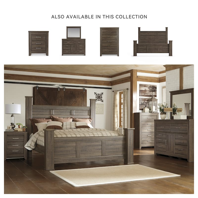 Juararo Dark Brown Poster Bed