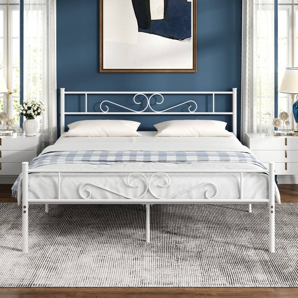 VECELO Premium Platform Bed Frame with Headboard,Easy Set-up Twin/Full/Queen Size Bed