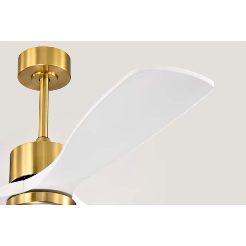 Tariq 52-inch Solid Wood and Metal Lighted Ceiling Fan with LED Lighting