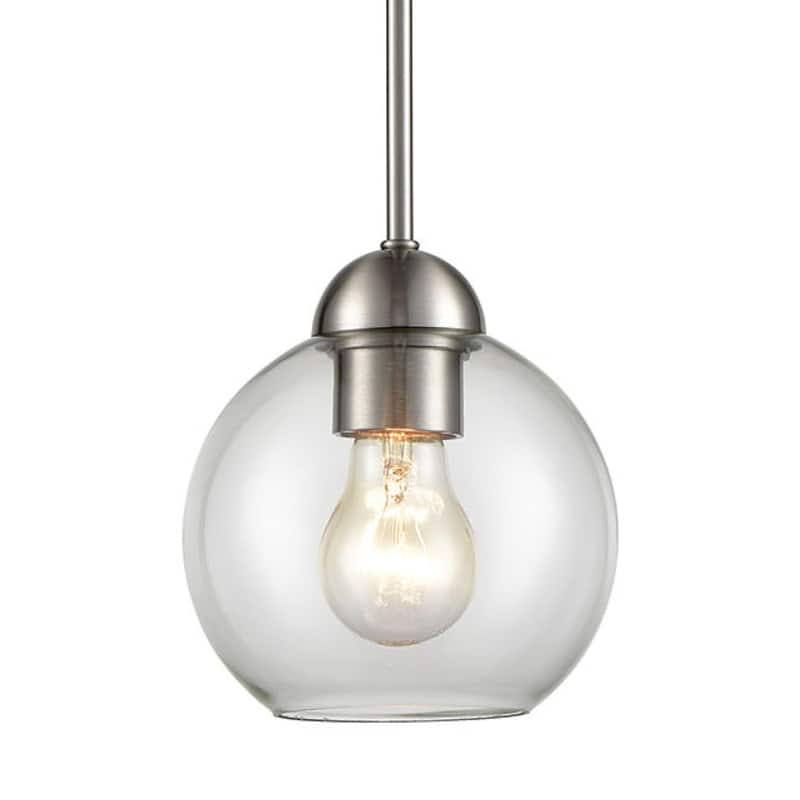 Astoria 6-inch Wide 1-Light Mini Pendant in Brushed Nickel - 6in W x 6in D x 17in H