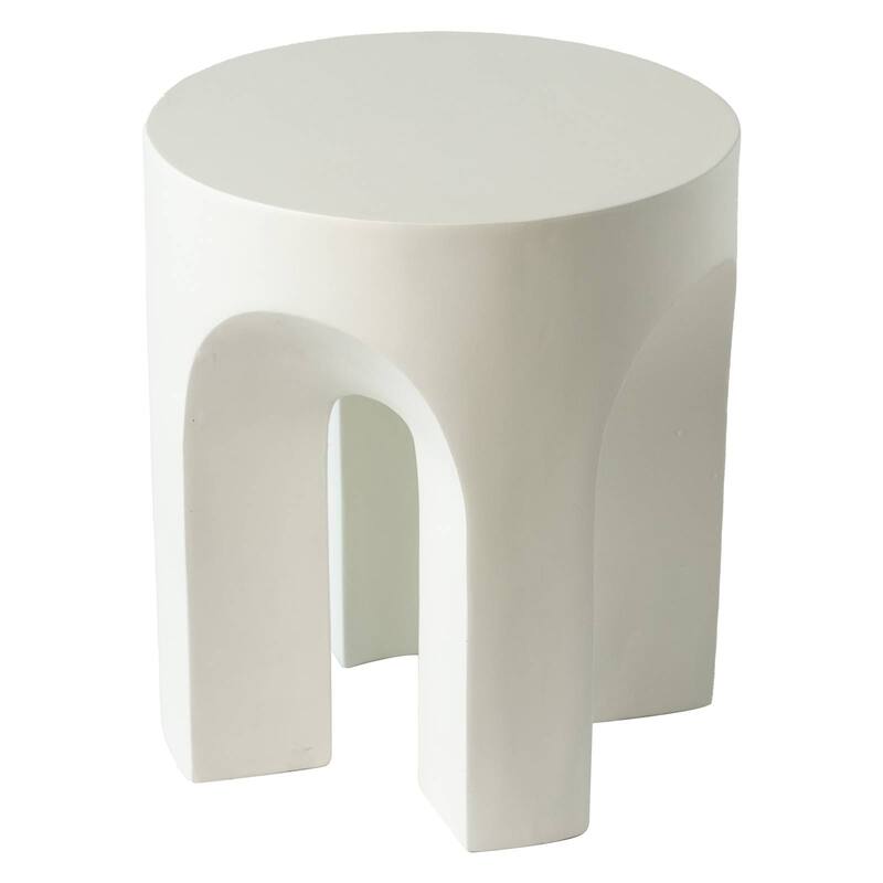 Round Side Table End Table in Fiberstone for Indoor and Outdoor