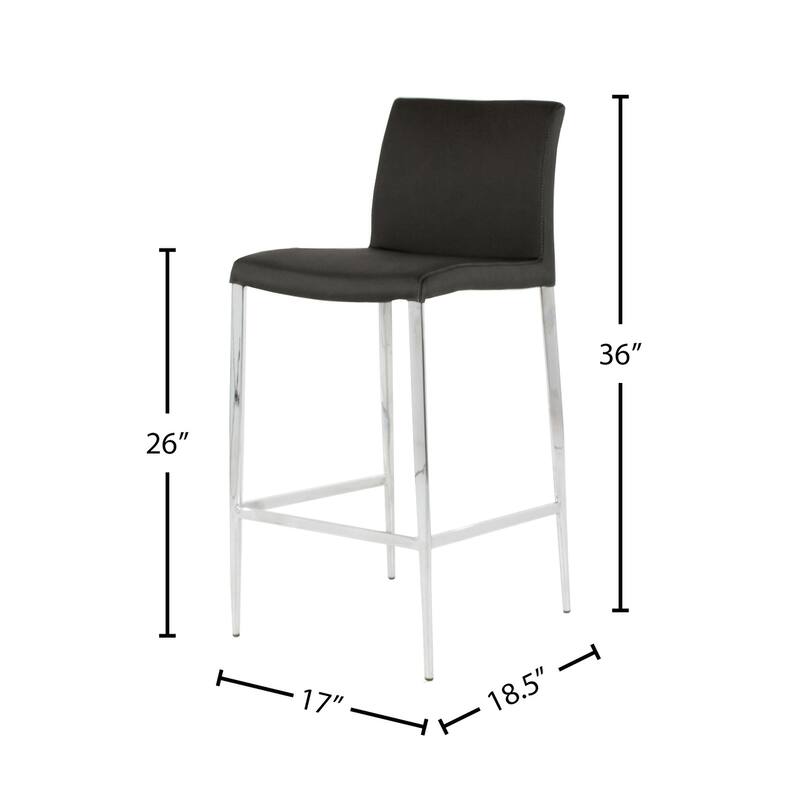 Delta Modern Leatherette & Chrome Counter Stool - Contract Grade
