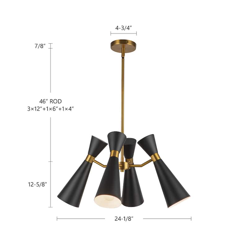 Alora Lighting CH574424 Blake 4 Light 24" Wide Chandelier