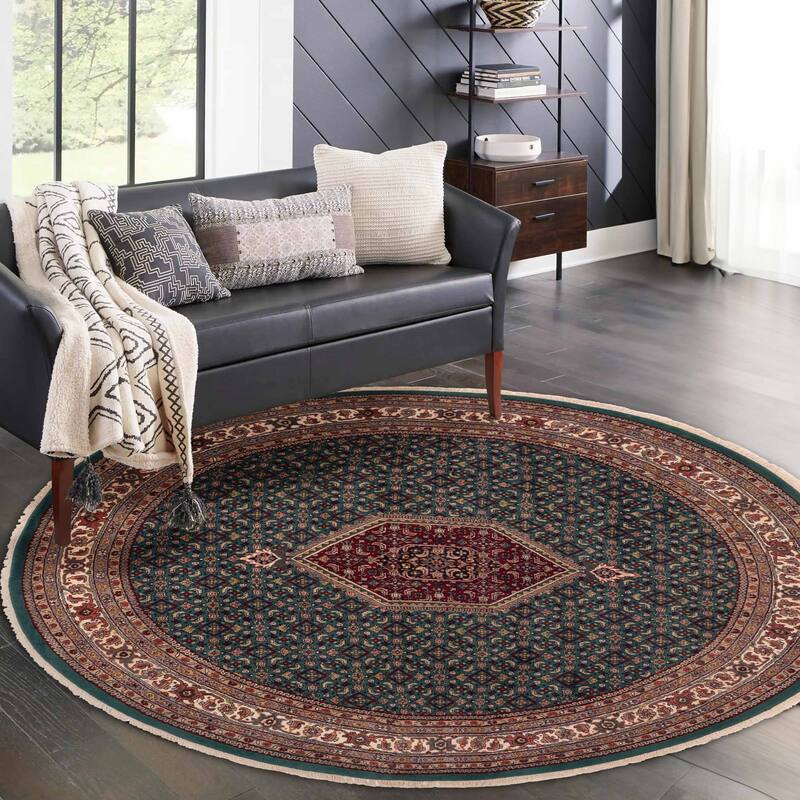 ECARPETGALLERY Hand-knotted Finest Agra Jaipur Dark Green Wool Rug - 8'2 x 8'0