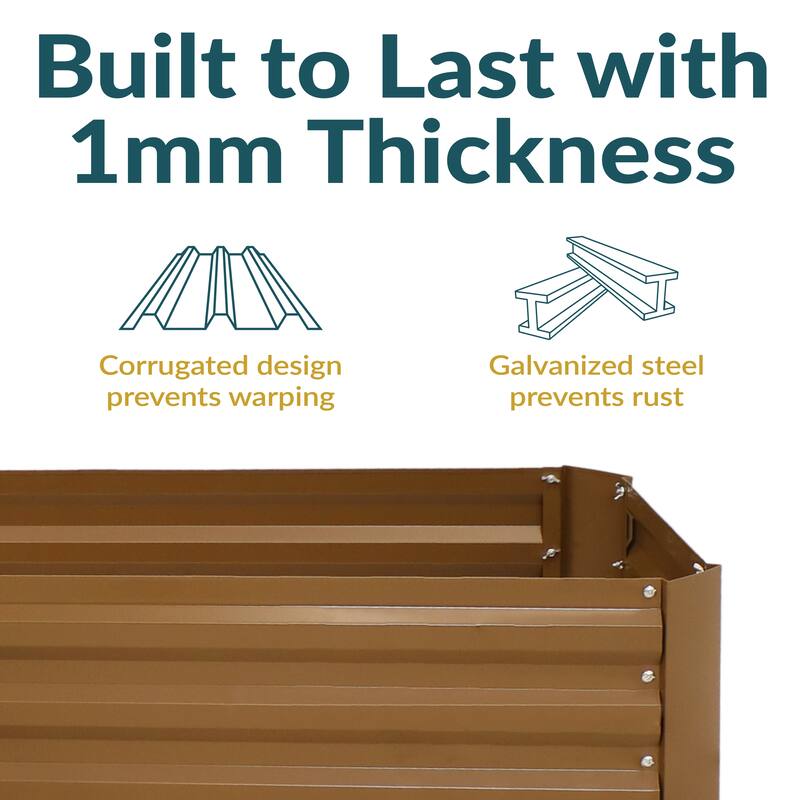 Sunnydaze L-Shaped Galvanized Steel Raised Garden Bed