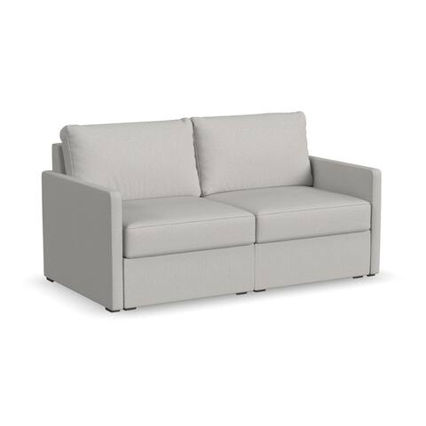 Flex Light Grey Upholstered Loveseat with Stain-Resistant Performance Fabric by Flexsteel - 68" x 37" x 38"