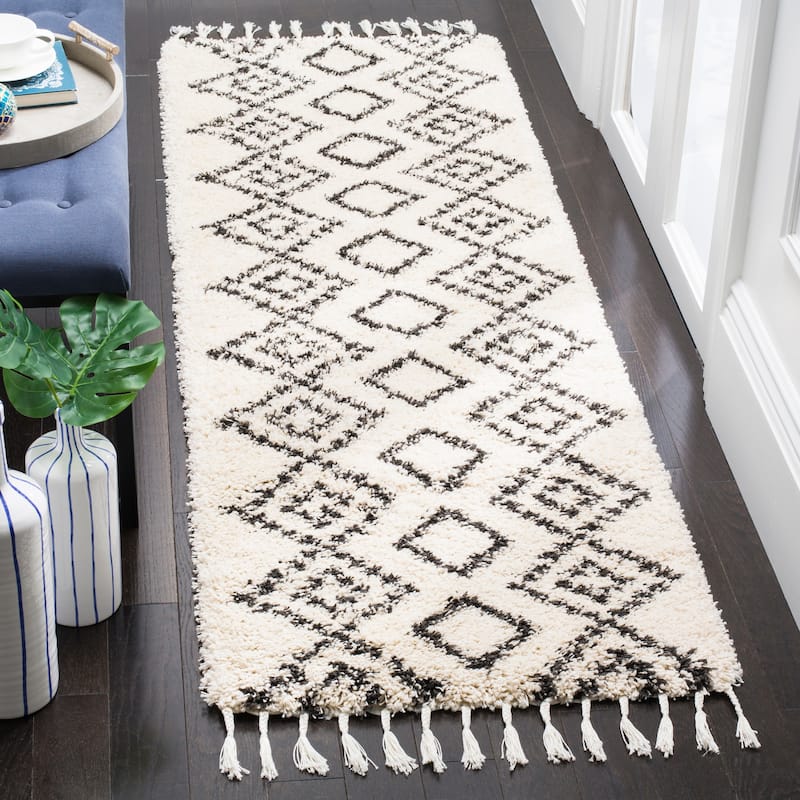 SAFAVIEH Moroccan Fringe Shag Lonneke 2-inch Thick Rug