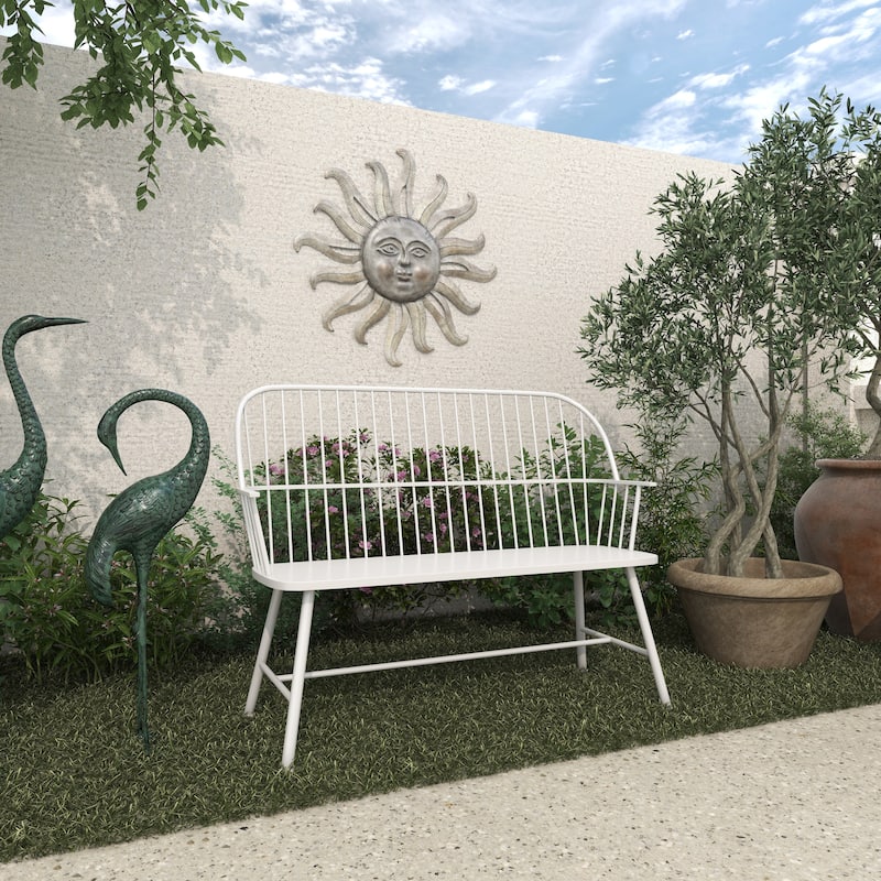 Iron Traditional Outdoor Bench 38 x 48 x 19