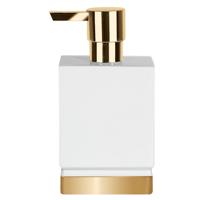 4-Piece Bathroom Accessories Set Spirella Roma White And Gold Stoneware