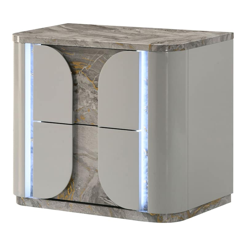 Furniture of America Sherri Modern 5-Piece Light Grey Solid Wood Kids Platform Bedroom Set with LED