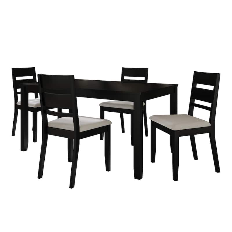 CraftPorch Elegant 5-piece Wooden Dining Set - Black