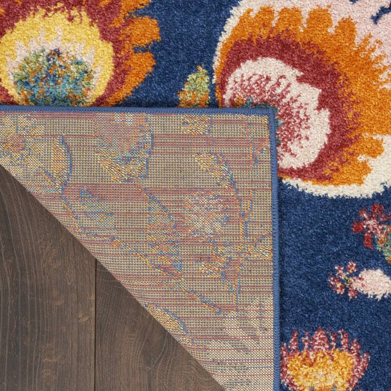 Power Loomed Floral Traditional Low Pile Area Rug