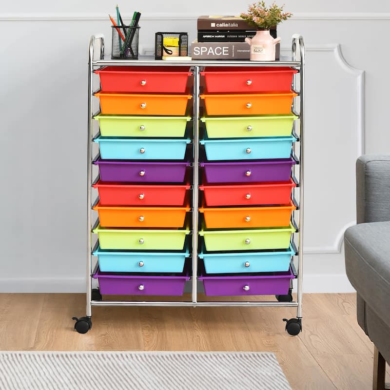 Costway 20 Drawers Rolling Cart Storage Scrapbook Paper Studio - See Details