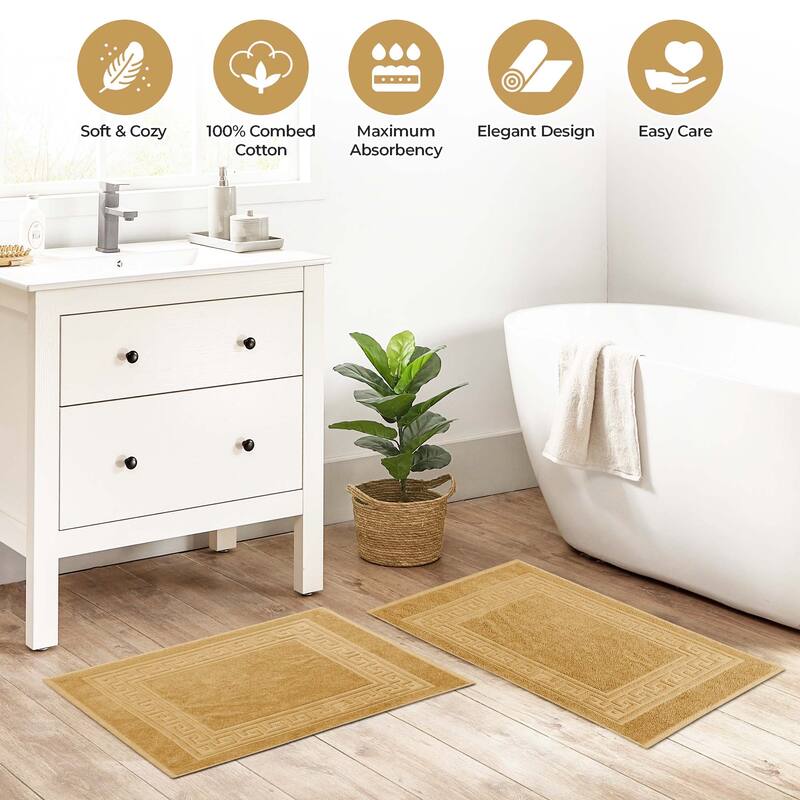 Superior Plush & Absorbent 900 GSM Cotton Bath Mat - (Set of 2)
