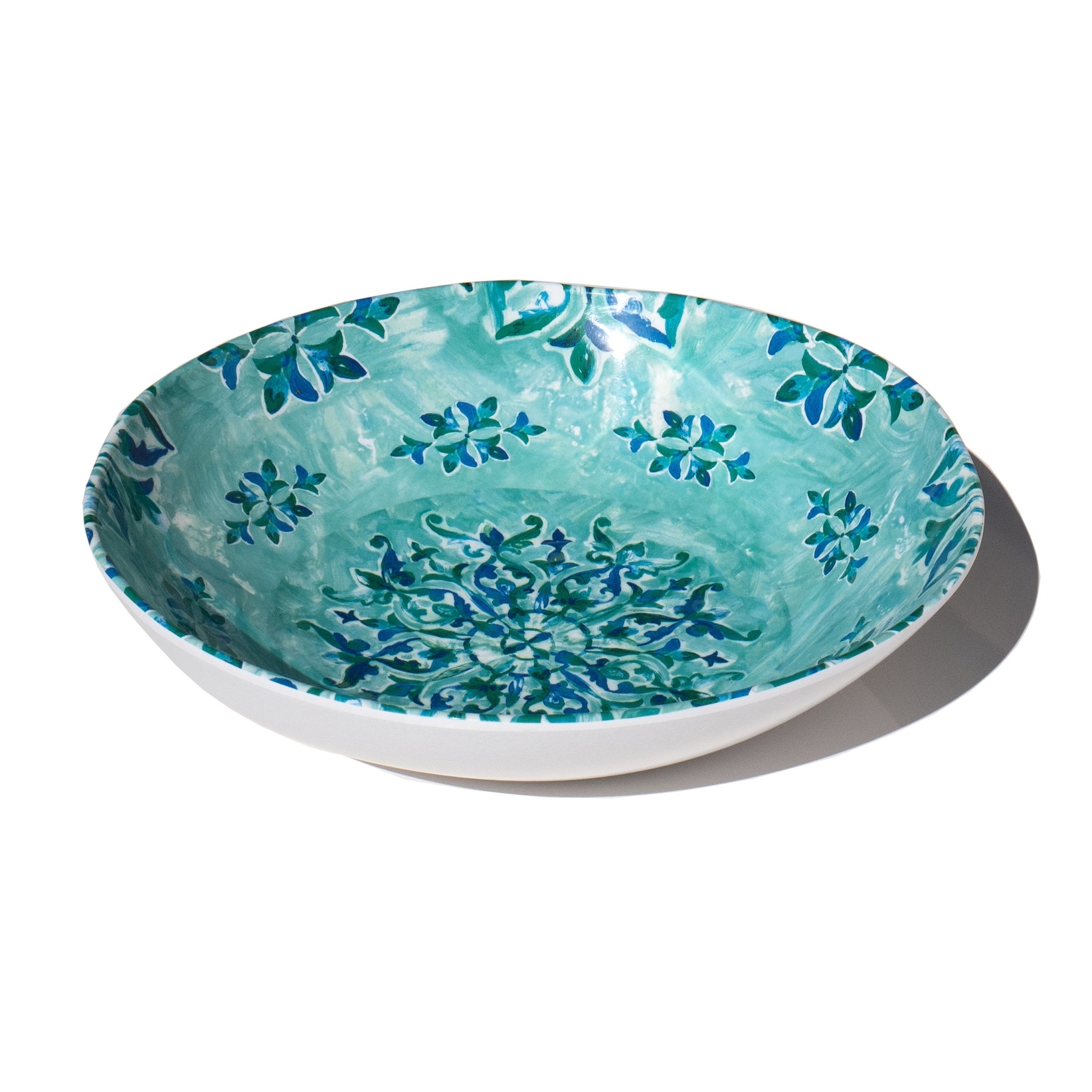 Abode Homewares Côte D'Azur Melamine Serving Bowl - Teal - 12"