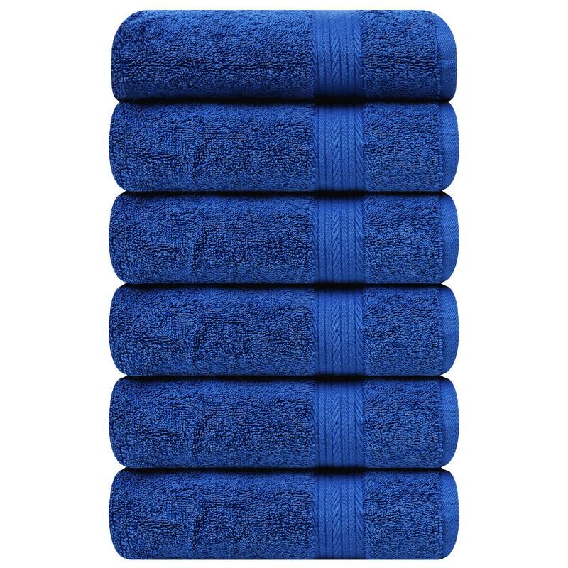 Superior Cotton 600 GSM Hand Towels 18x28 Inch by Ample Decor - 6 Pcs