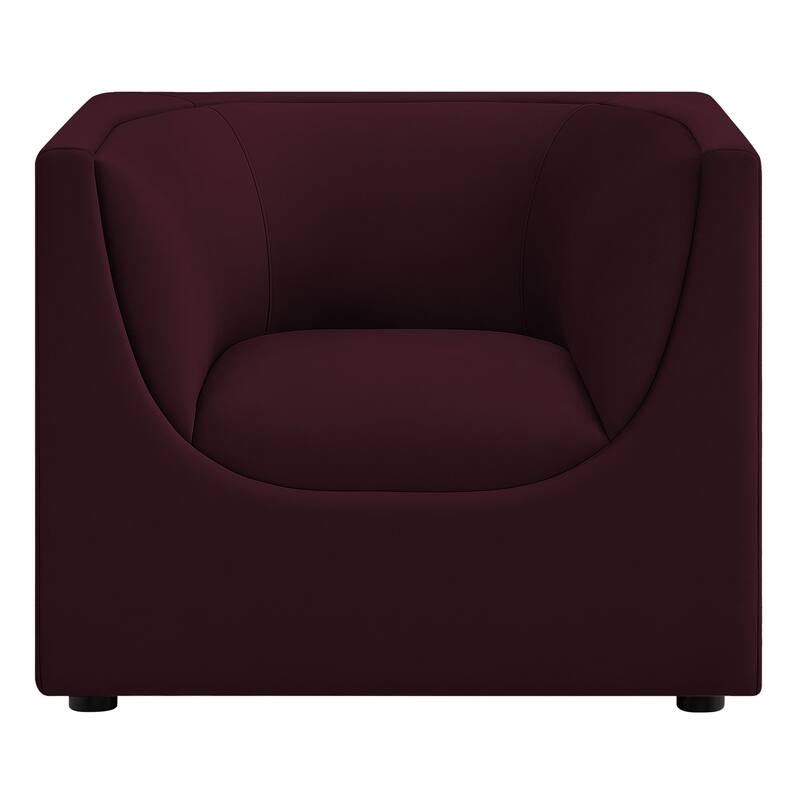 Hilda Curved Back Performance Velvet Armchair