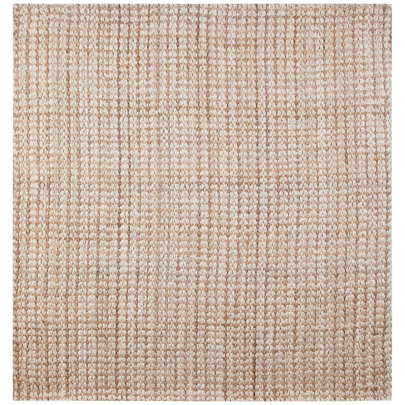 SAFAVIEH Handmade Natural Fiber Kelis Jute Rug - 7' Square - Ivory/Light Brown