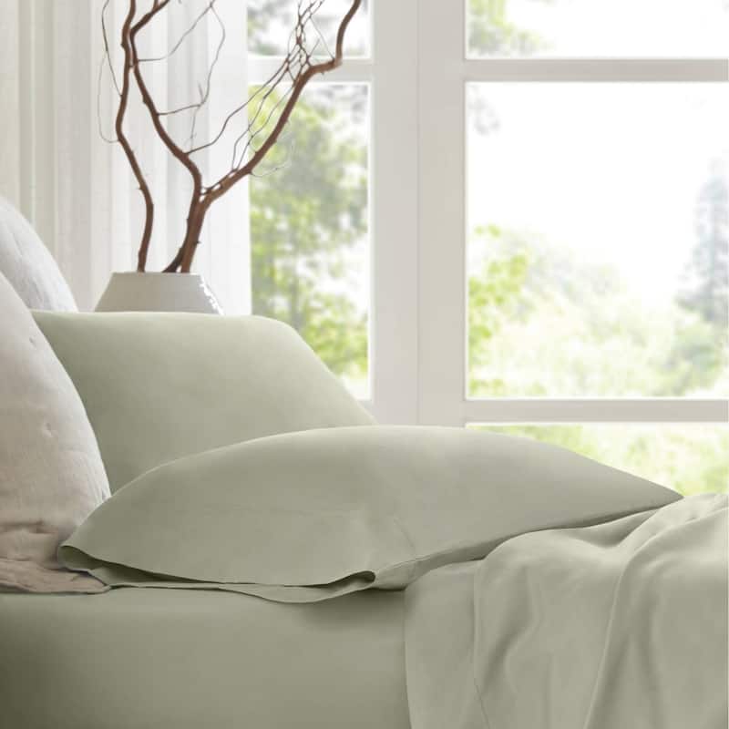 Harbor House 100% Egyptian Cotton Sateen Pillowcase Set - Standard Sham - Sage