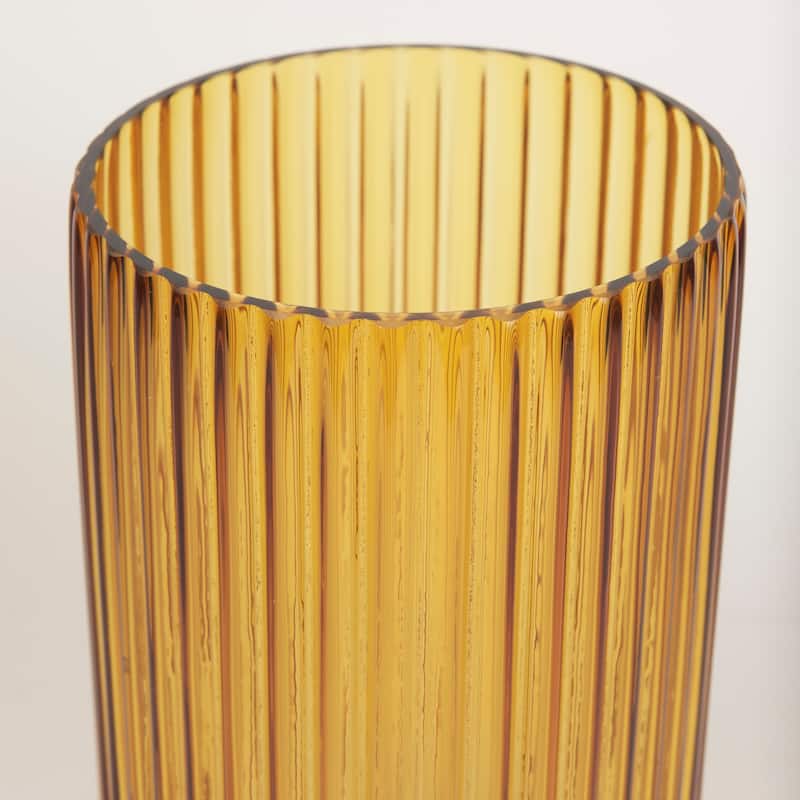Dawn Amber Glass Vase (8")
