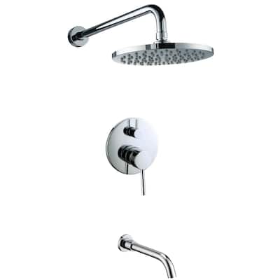 American Imaginations Wall Mount Stainless Steel Shower Kit In Chrome Color