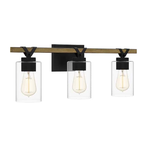 Devon Court 3-Light Matte Black Vanity Light