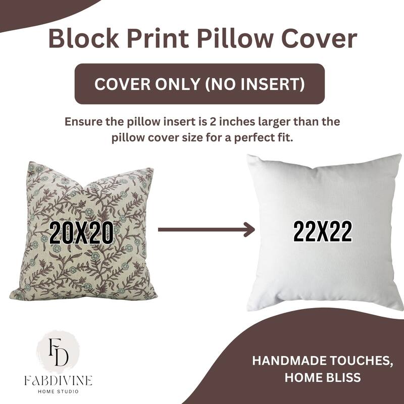 Fabdivine Linen Cushion Cover Floral Throw Handmade Purple Pillow Case for Couch Office Guest Bedroom Farmhouse, Pushaplata