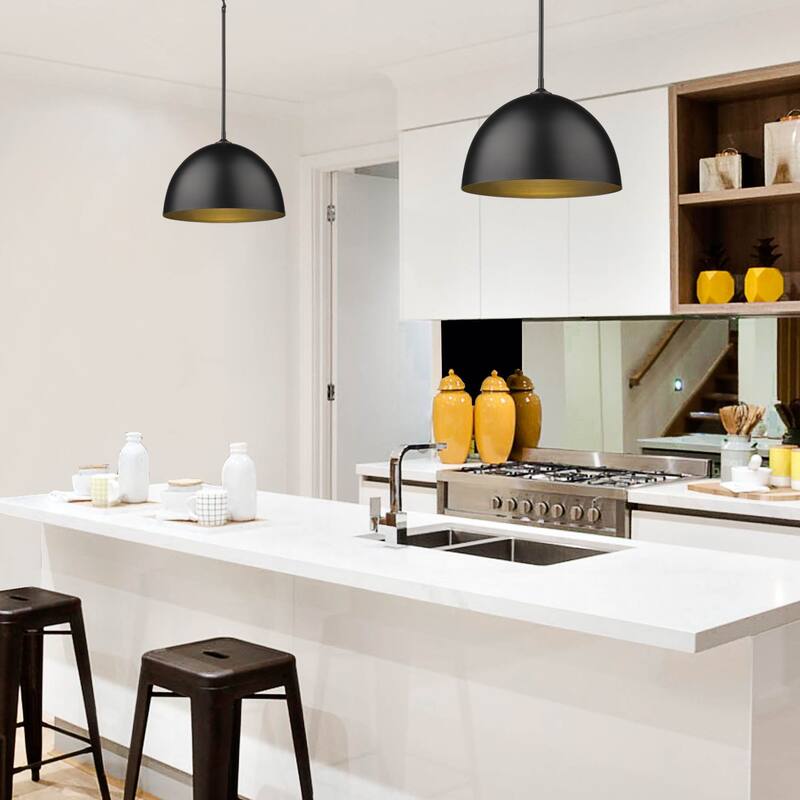 Zoey Modern Large 1 Light Pendant - Matte Black with Matte Black Shade