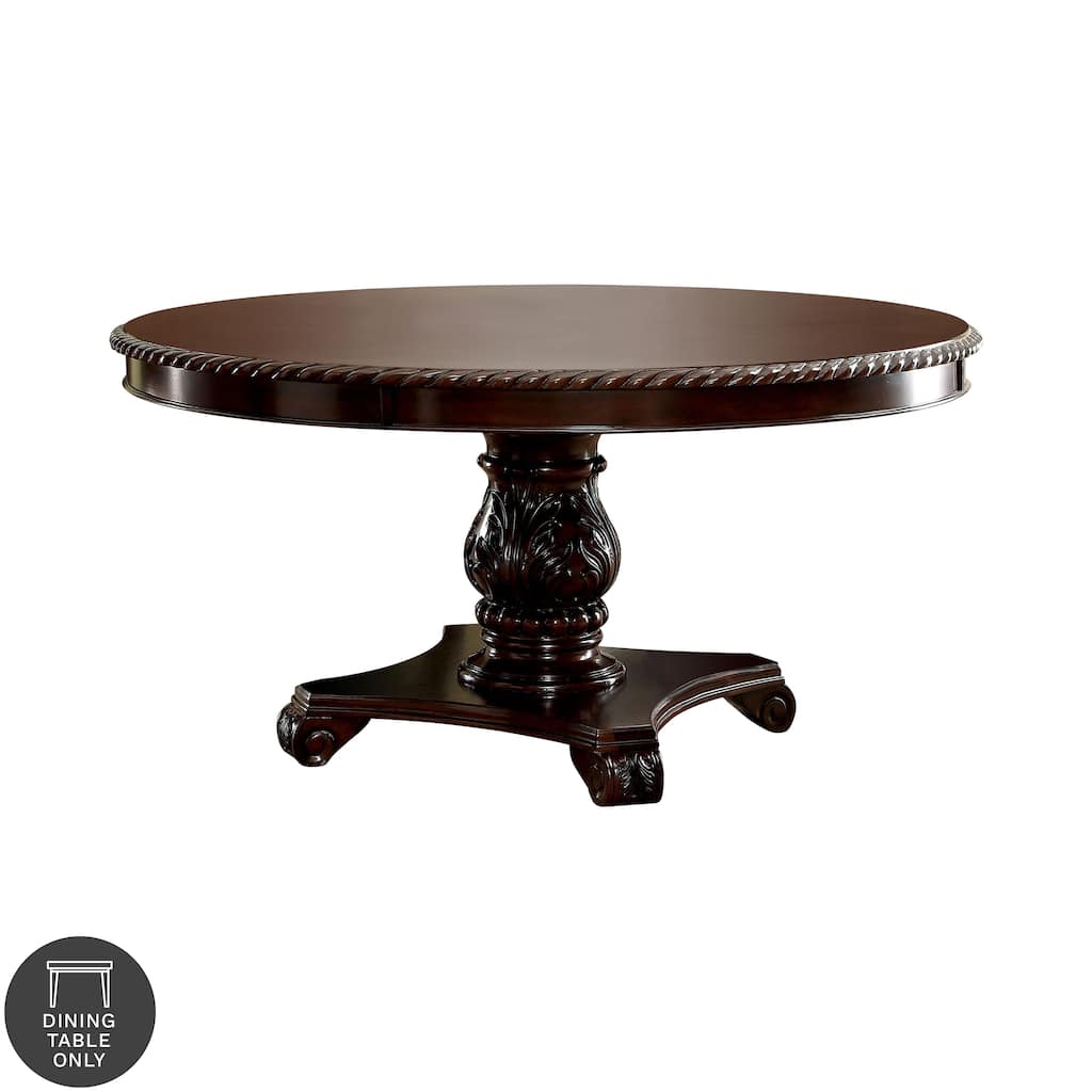Furniture of America Kova Cherry Finish 60-inch Wood Round Dining Table