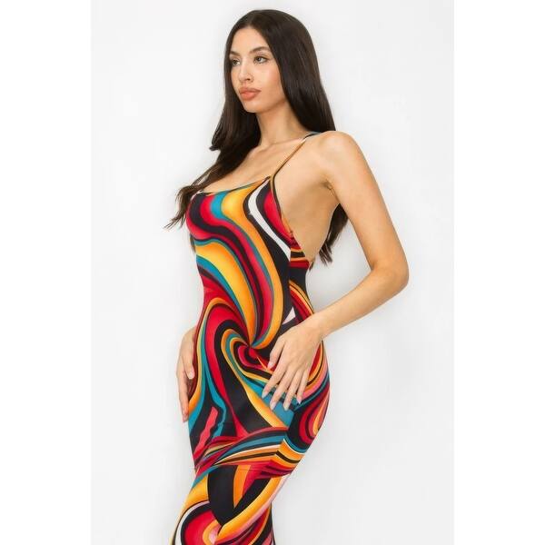 Polyester Crossed Back Marble Print Multicolor Midi Dress - Bed Bath & Beyond - 42099777 Polyester Crossed Back Marble Print Multicolor Midi Dress - Bed Bath & Beyond - 42099777