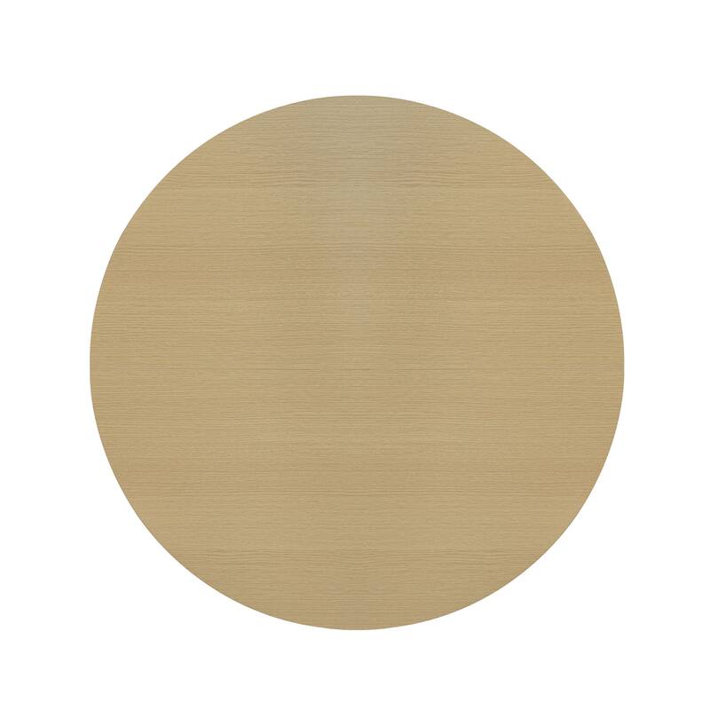 Roomfitters Round Dining Table, Modern Black Pedestal Base, Small Kitchen or Dining Room Table for 2-4 People