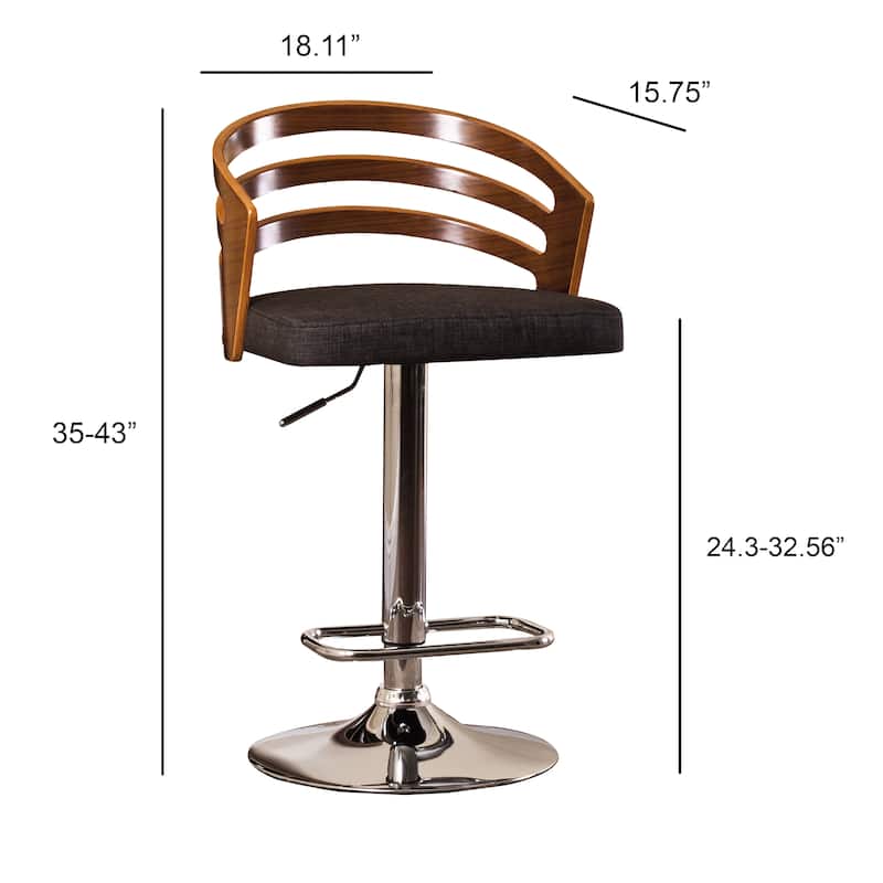 Bentwood Modern Contemporary Adjustable Bar Stool
