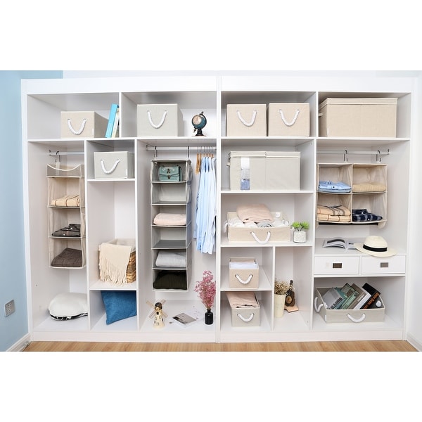 Collapsible hanging store closet organizer