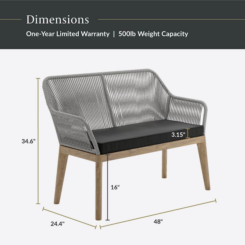 New Heights Huxley Woven Rope Outdoor Loveseat