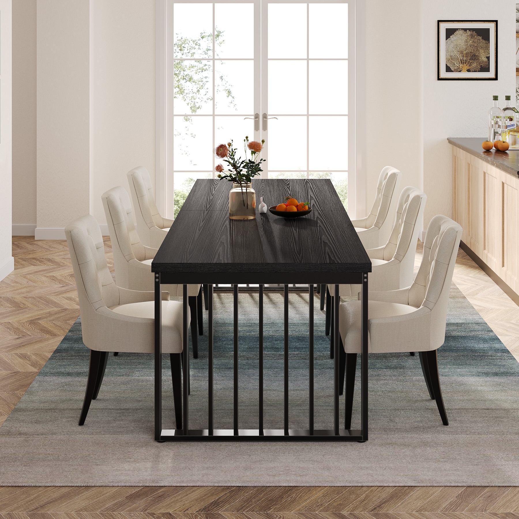 78.7 inches Diniong Table for 6-8 People, Wood Dinner Table for