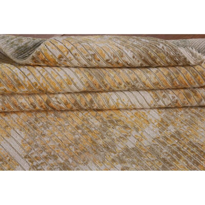 All-Over Abstract Oriental Area Rug Hand-Knotted Wool Carpet - 5'7" x 7'8"