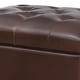 preview thumbnail 8 of 11, Adeco Tufted Bottom Bonded Leahter Brown Rectangle Storage Ottoman