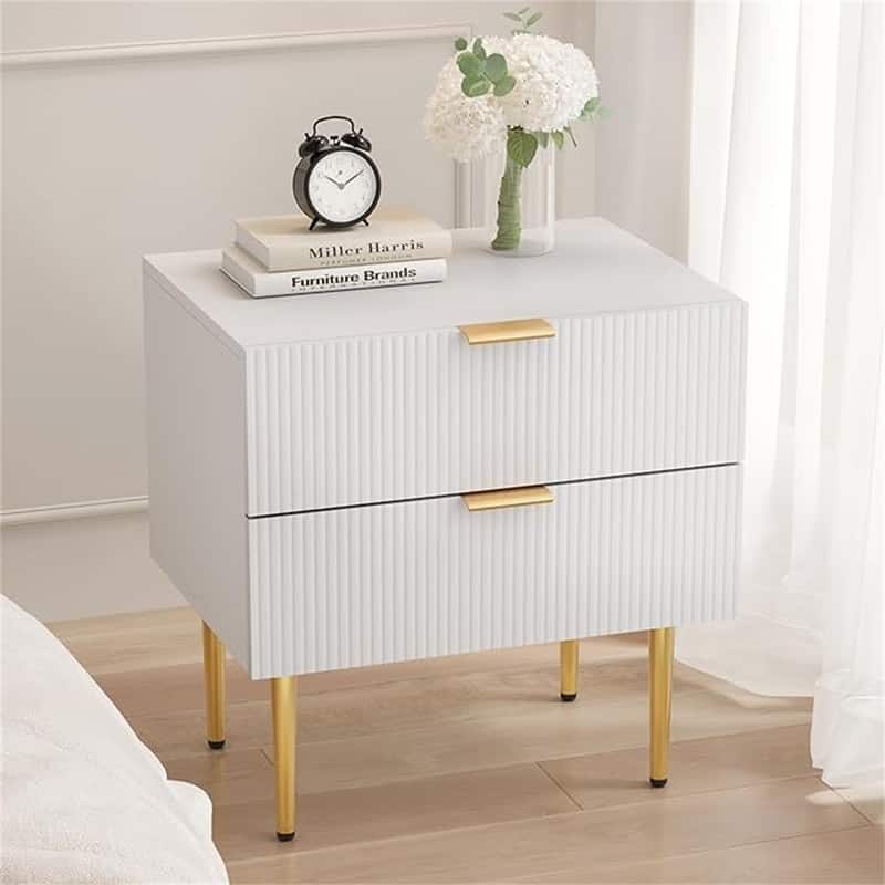 Nightstand Bedside Table with 2 Drawer