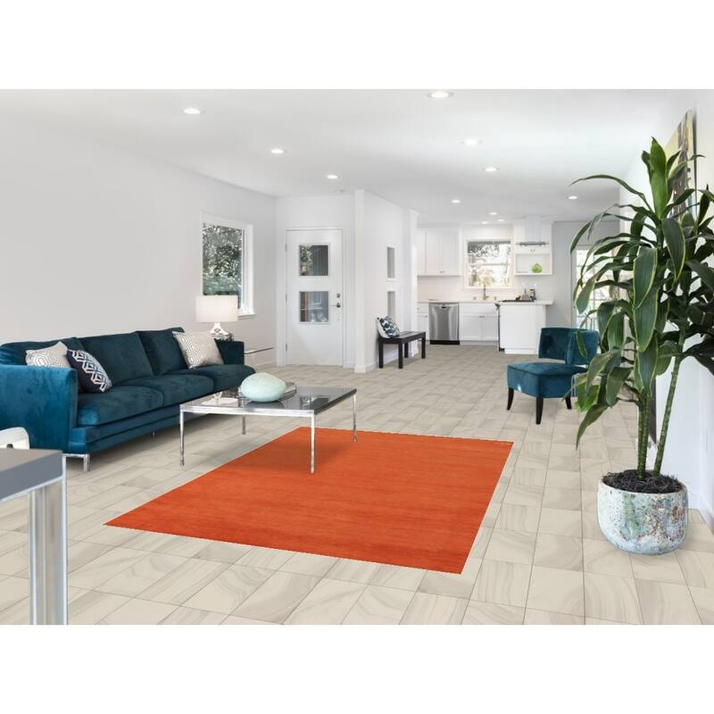 Tribal / Modern Gabbeh Area Rug Hand-Knotted Wool Carpet - 4'9" x 6'7"