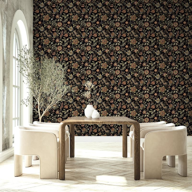 Stacy Garcia Home Jacobean Floral Trail Peel and Stick Wallpaper
