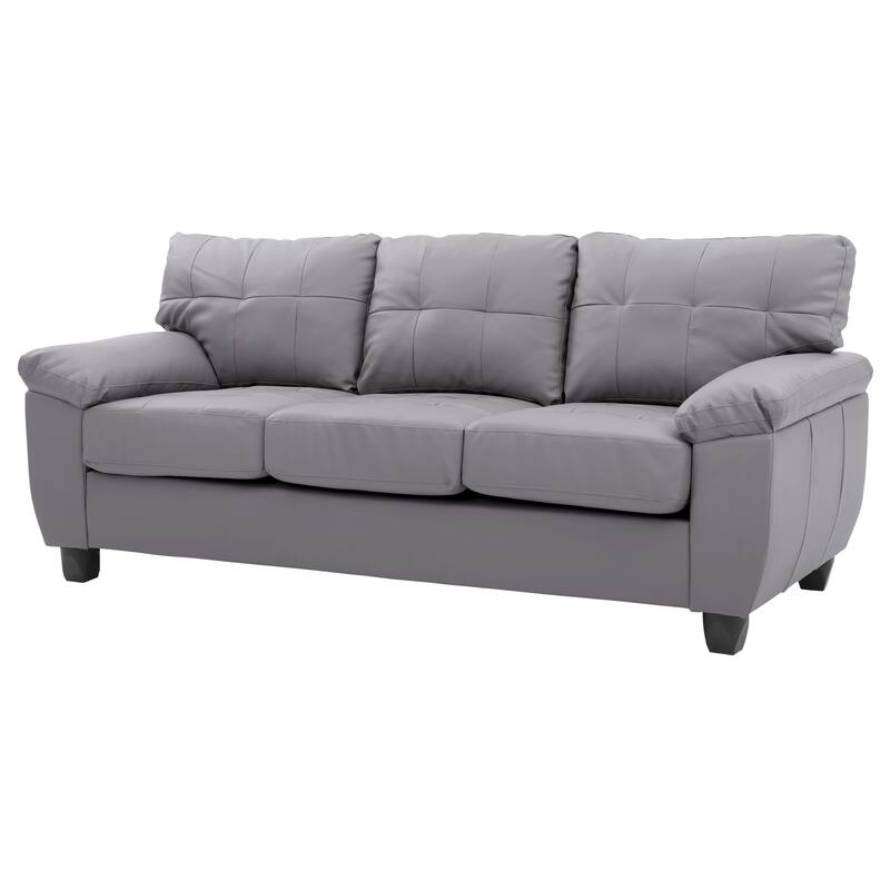Sophisticated Gray Sofa with Padded Arms - Multi-Color