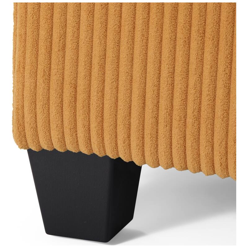Hamilton Corduroy Upholstered Single Sofa Chair with Ottoman