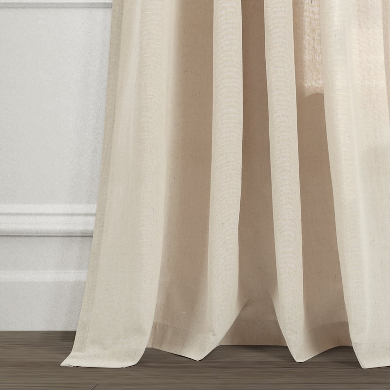 Lush Decor Ruched Waterfall Linen Window Curtain Single Panel - 84" x 52"