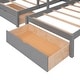 preview thumbnail 33 of 38, Modern Full Over Twin&Twin Triple Bunk Bed with Drawers and Guardrails,Solid Construction for Kids